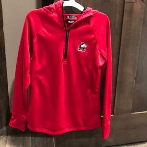NIU quarter zip with hood